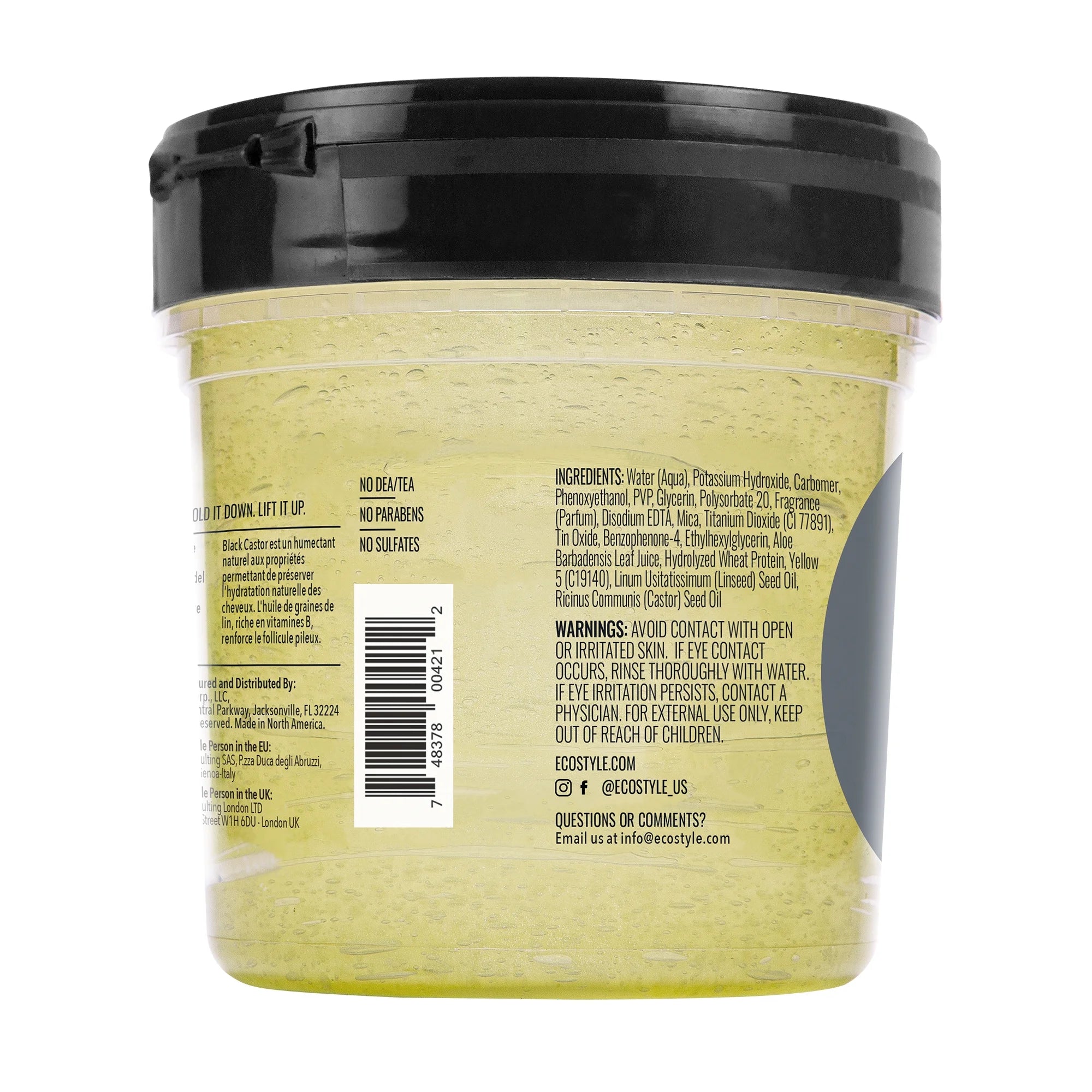 Black Castor & Flaxseed Oil Styling Gel Max Hold For All Hair Types