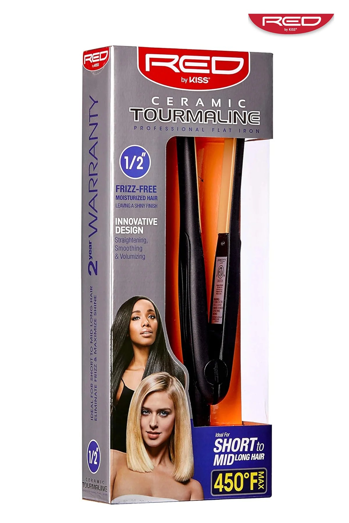 Ceramic Tourmaline Flat Iron 1/2"