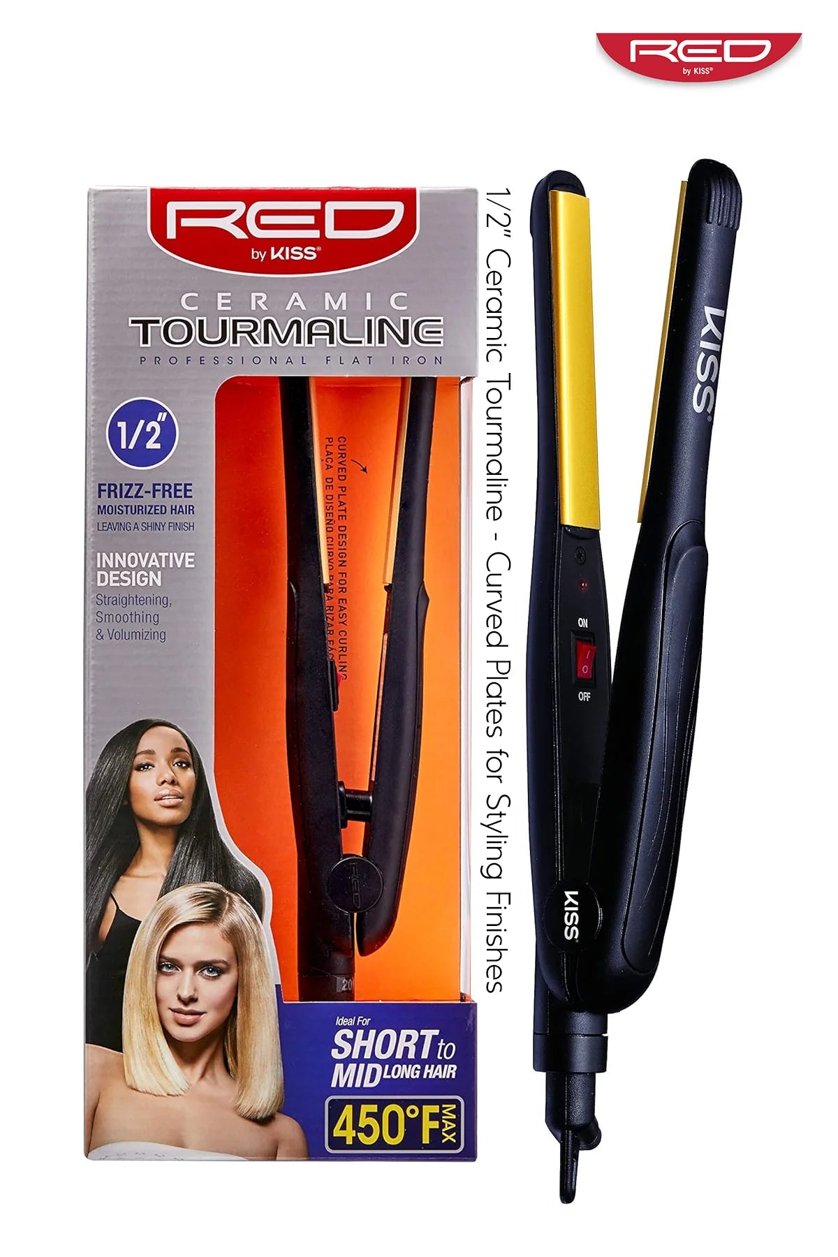 Ceramic Tourmaline Flat Iron 1/2"