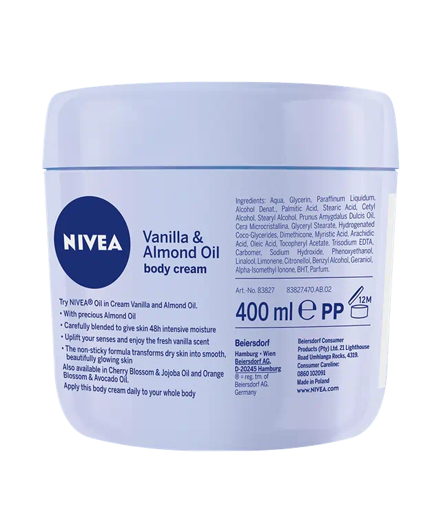 Vanilla & Almond Oil Body Cream Normal To Dry Skin