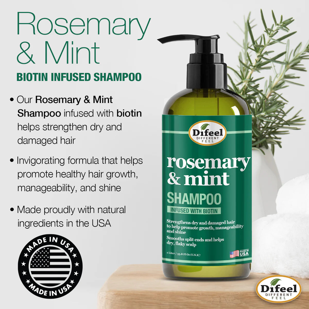 Rosemary & Mint Shampoo Infused With Biotin