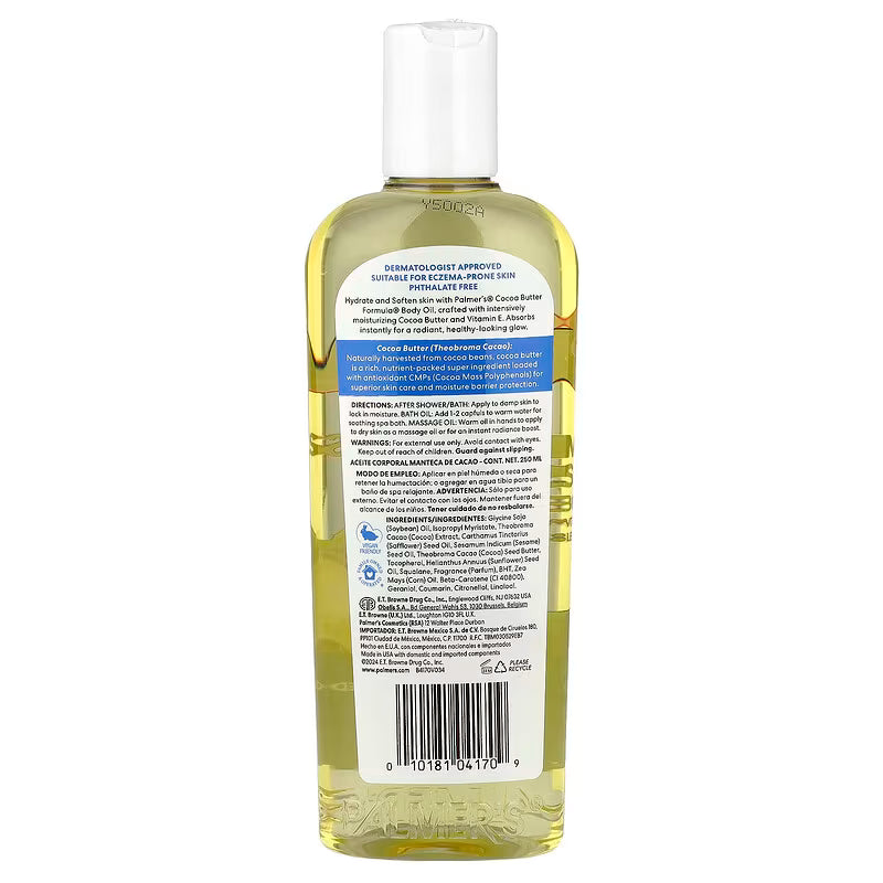 Moisturizes Softens Body Oil With Vitamin E