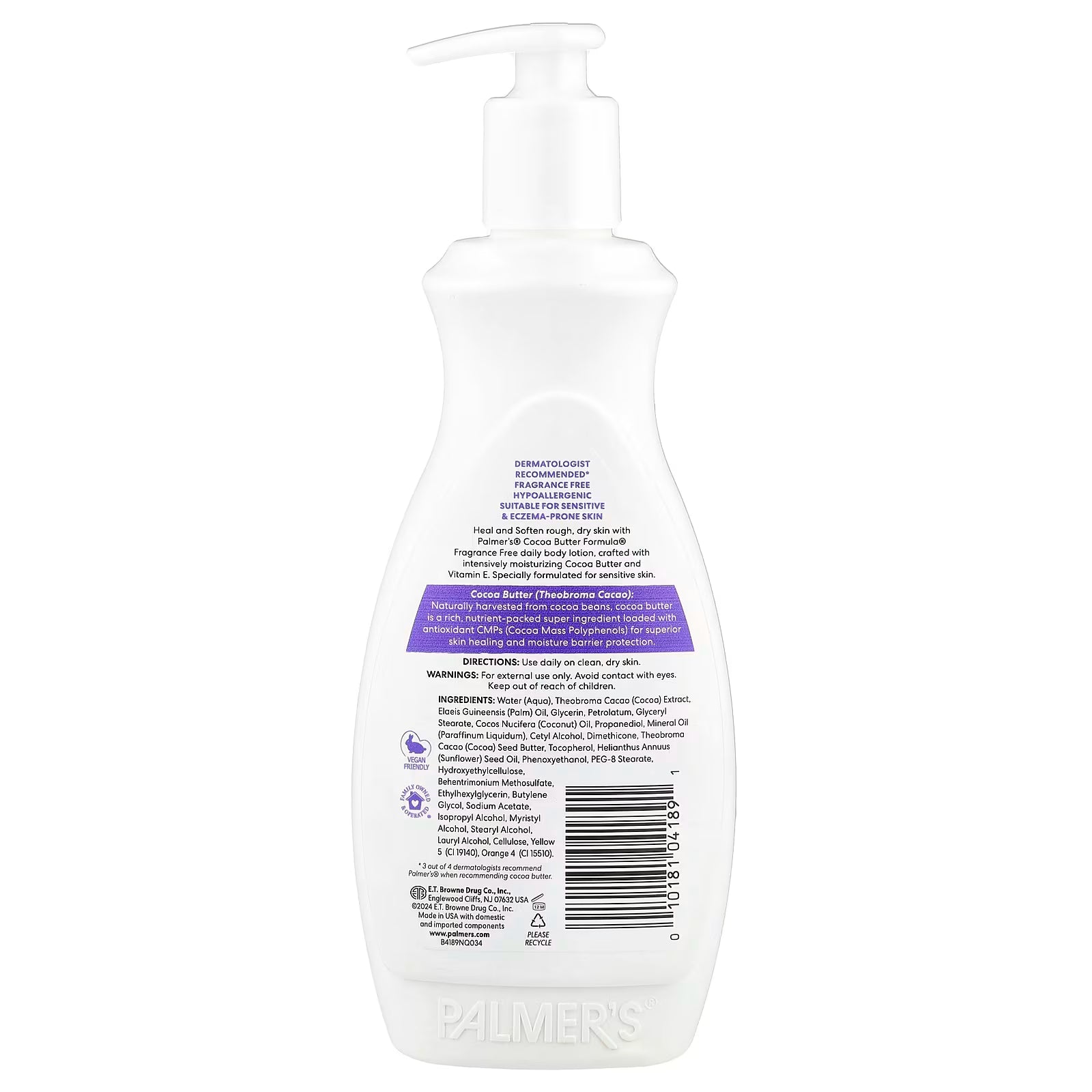 Fragrance Free Lotion For Sensitive Skin With Vitamin E