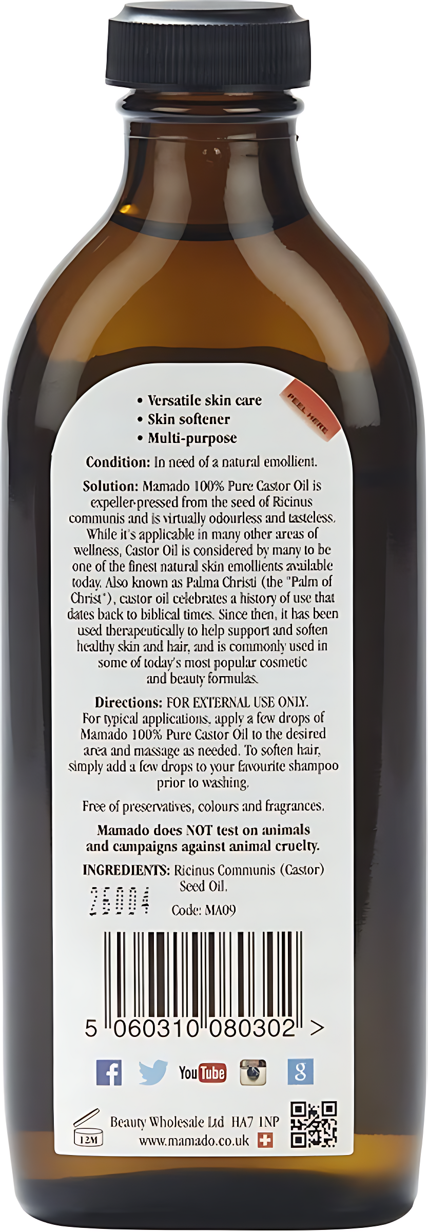 100% Pure West Indian Castor Oil