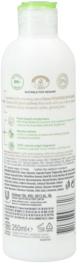 Powered By Plants Dove Body Lotion Certified Natural Soothing Bamboo