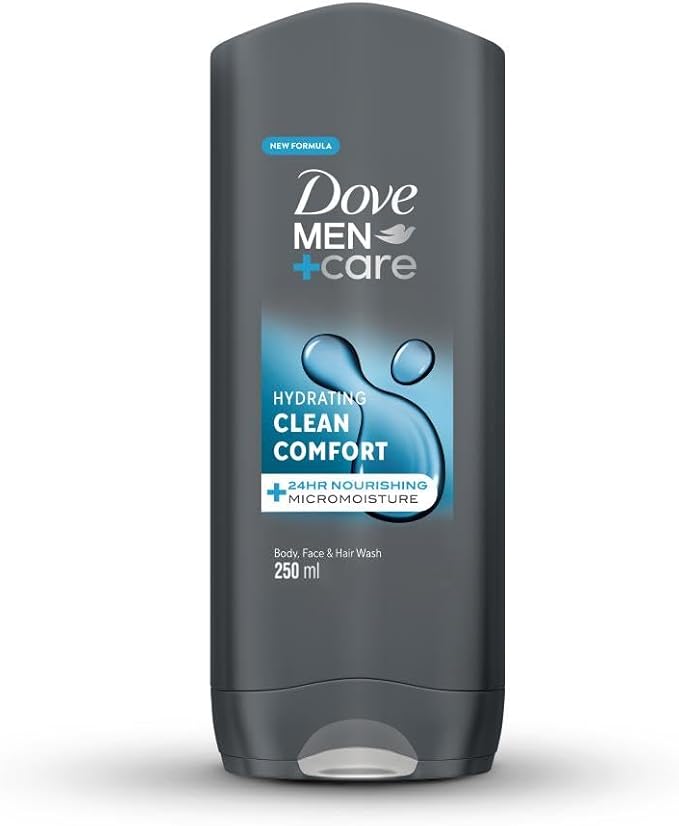 Men + Care Hydrating Clean Comfort +24 Hours Nourishing Micromoisture Body,Face,Hair Wash