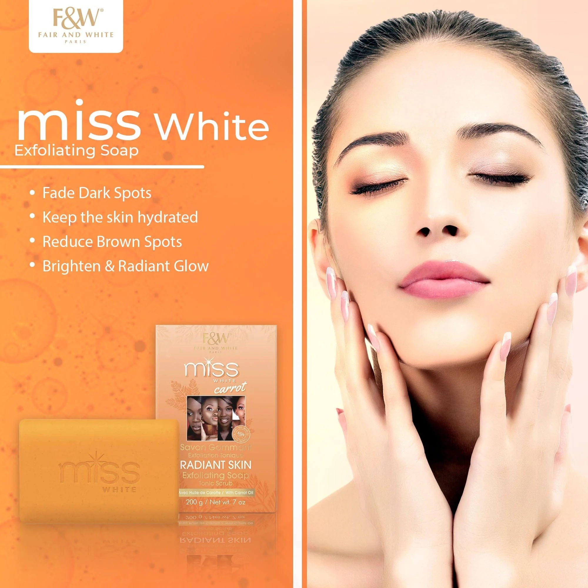 Miss White Carrot Radiant Skin Exfoliating Soap