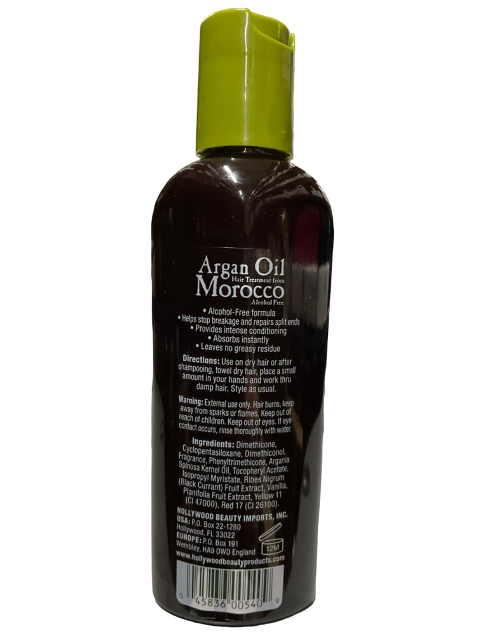 Argan Oil Hair Treatment From Morocco Alcohol Free