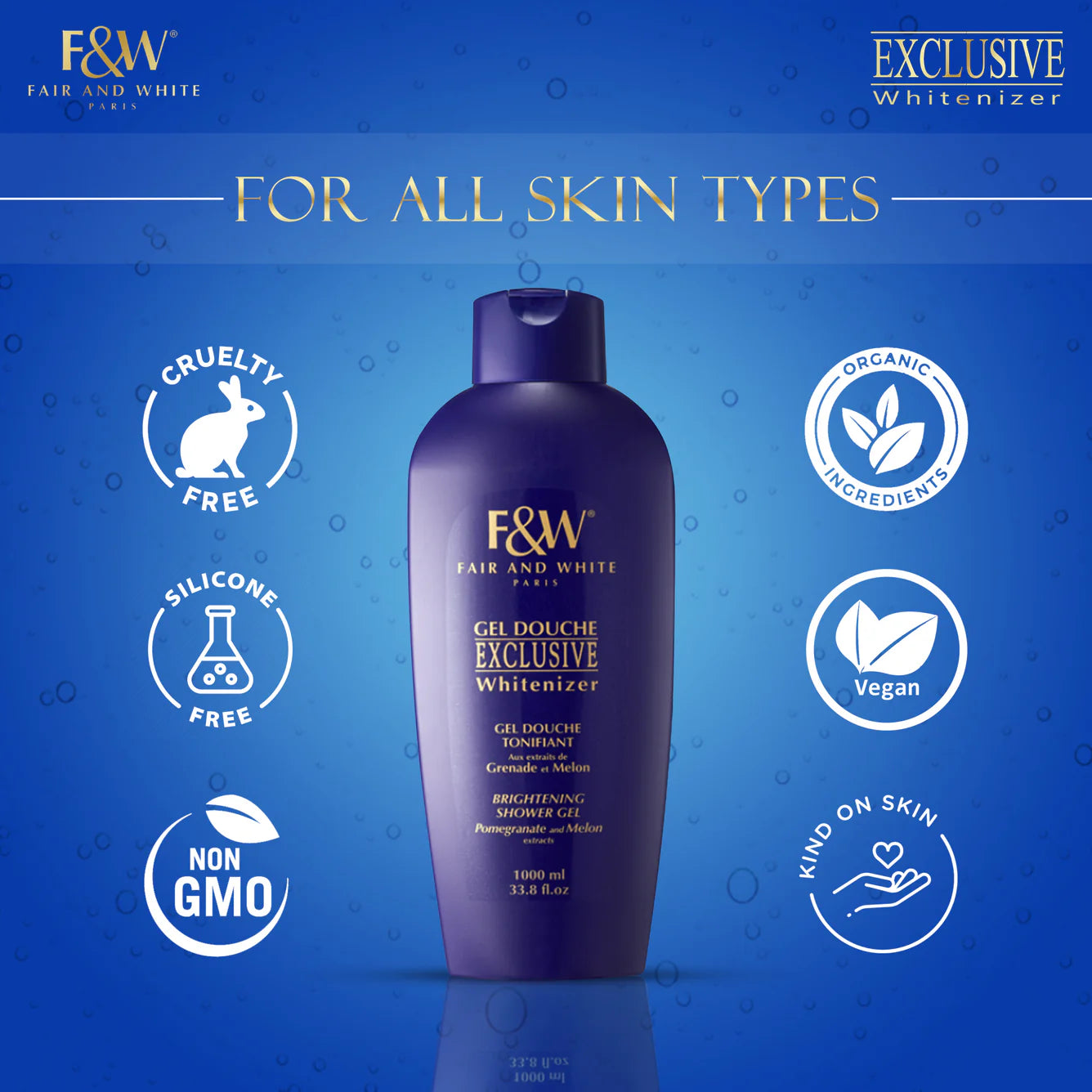 Gel Douch Exclusive White Item Brightening Shower Gel Pomegranate & Melon Extracts