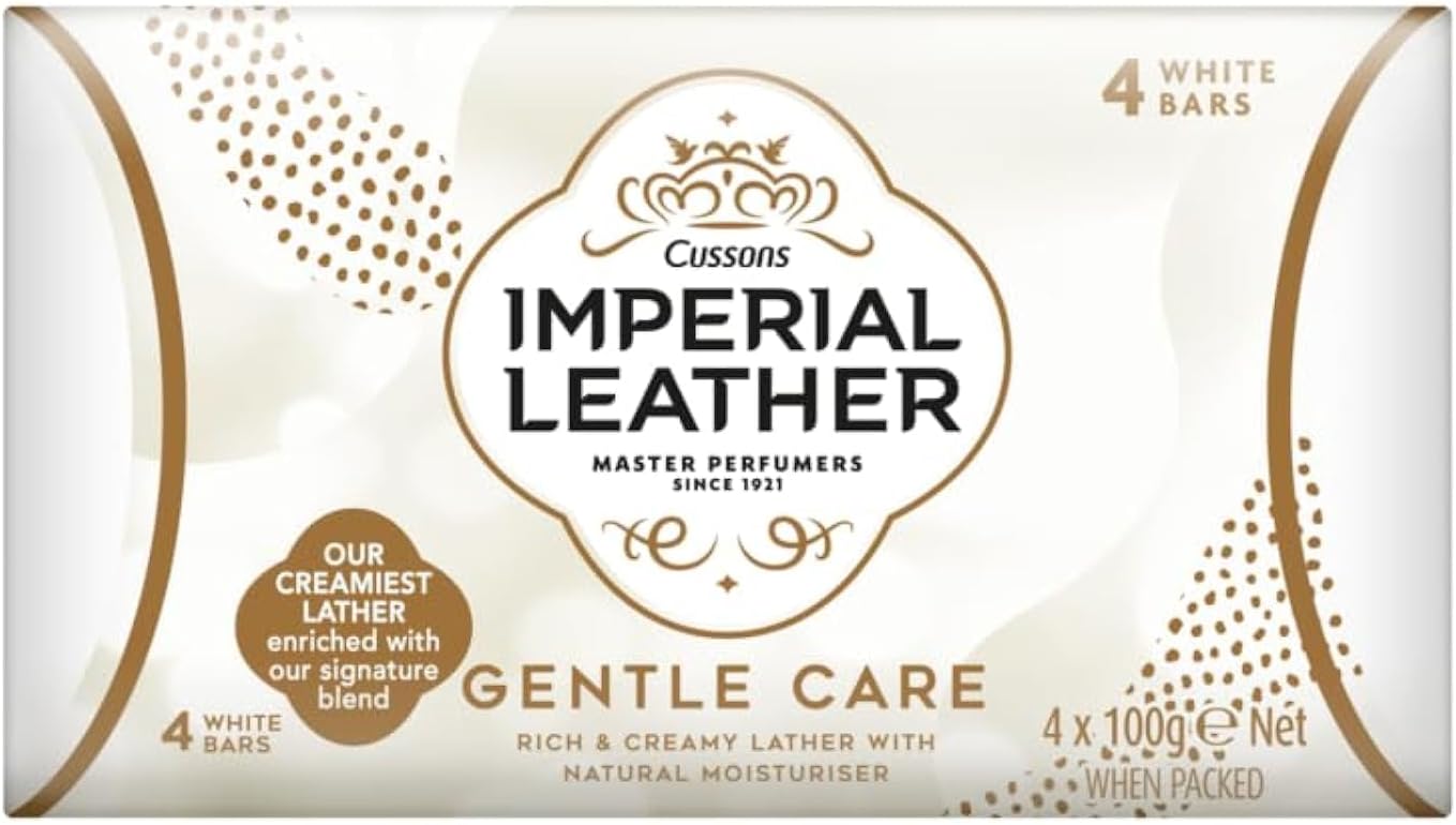 Imperial Leather Gentle Care Rich & Creamy Lather With Natural Moisturiser 4 White Bar Soap