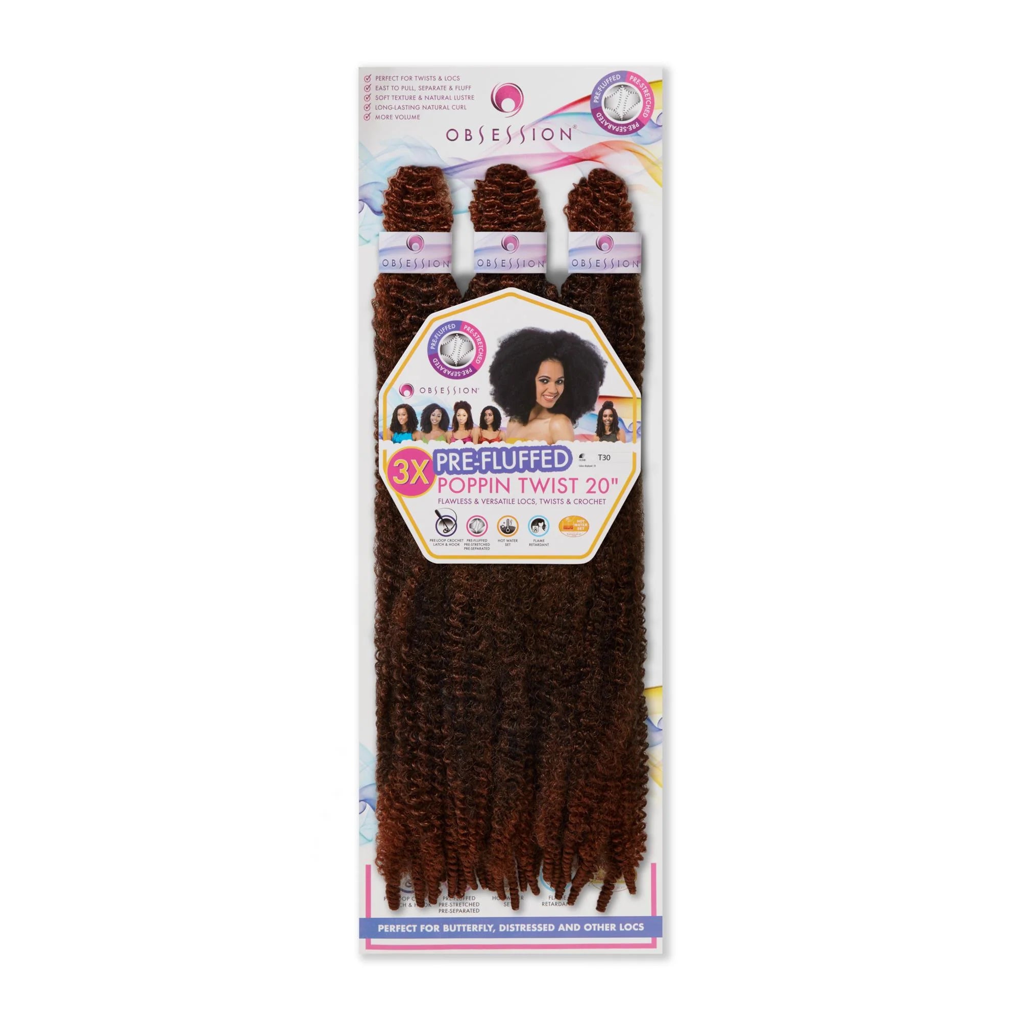 3 X Pre Fluffed Poppin Twist 20"