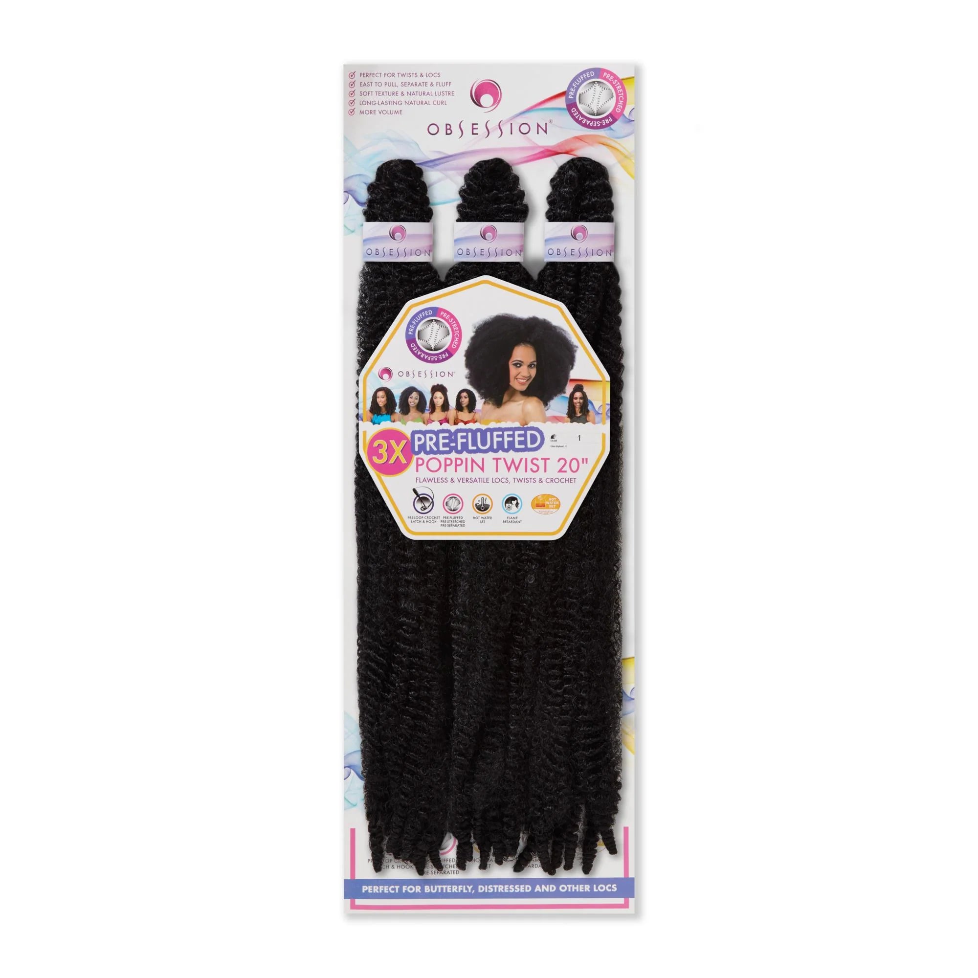 3 X Pre Fluffed Poppin Twist 20"