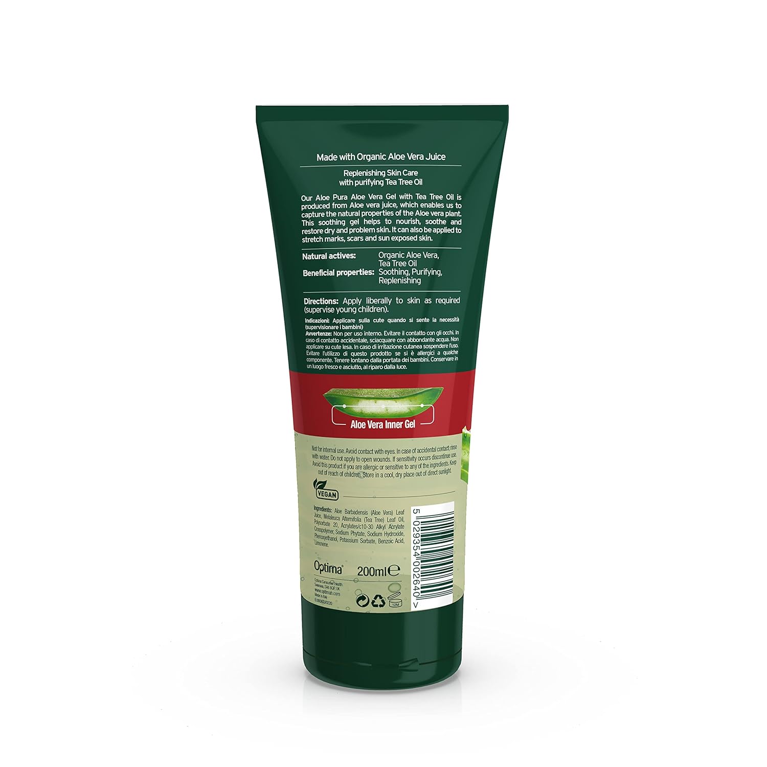 Organic Aloe Vera Gel With Aloe Vera Juice & Tea Tree