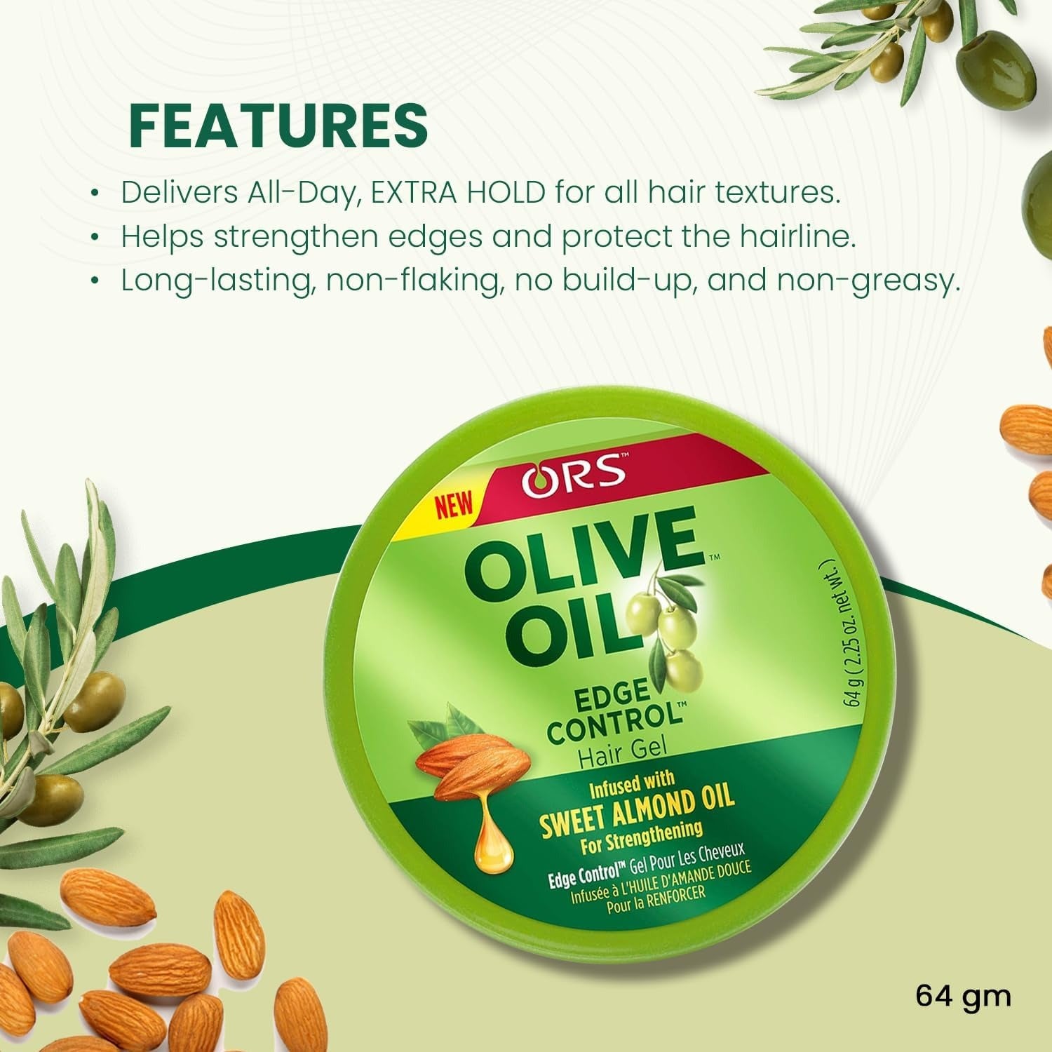 Olive Oil Edge Control Infused Withsweet Almond Oil Extra Hold