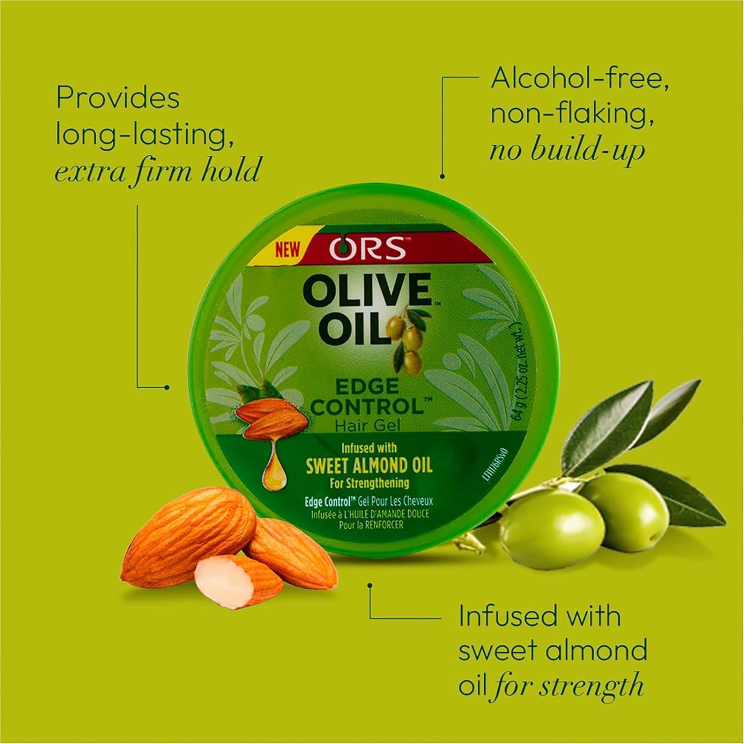 Olive Oil Edge Control Infused Withsweet Almond Oil Extra Hold