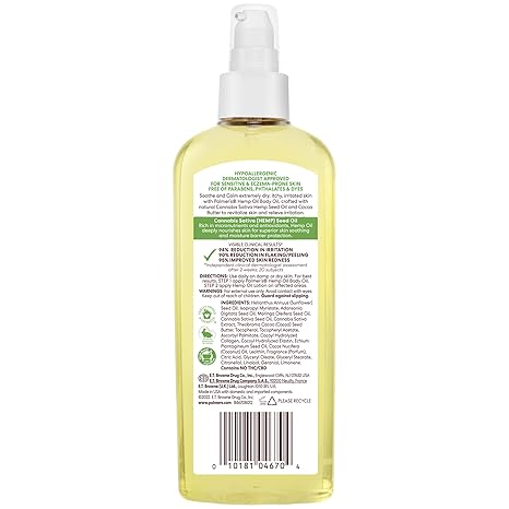 Cocoa Butter Formula With Vitamin E Hemp Oi Calming Relief Body Oil
