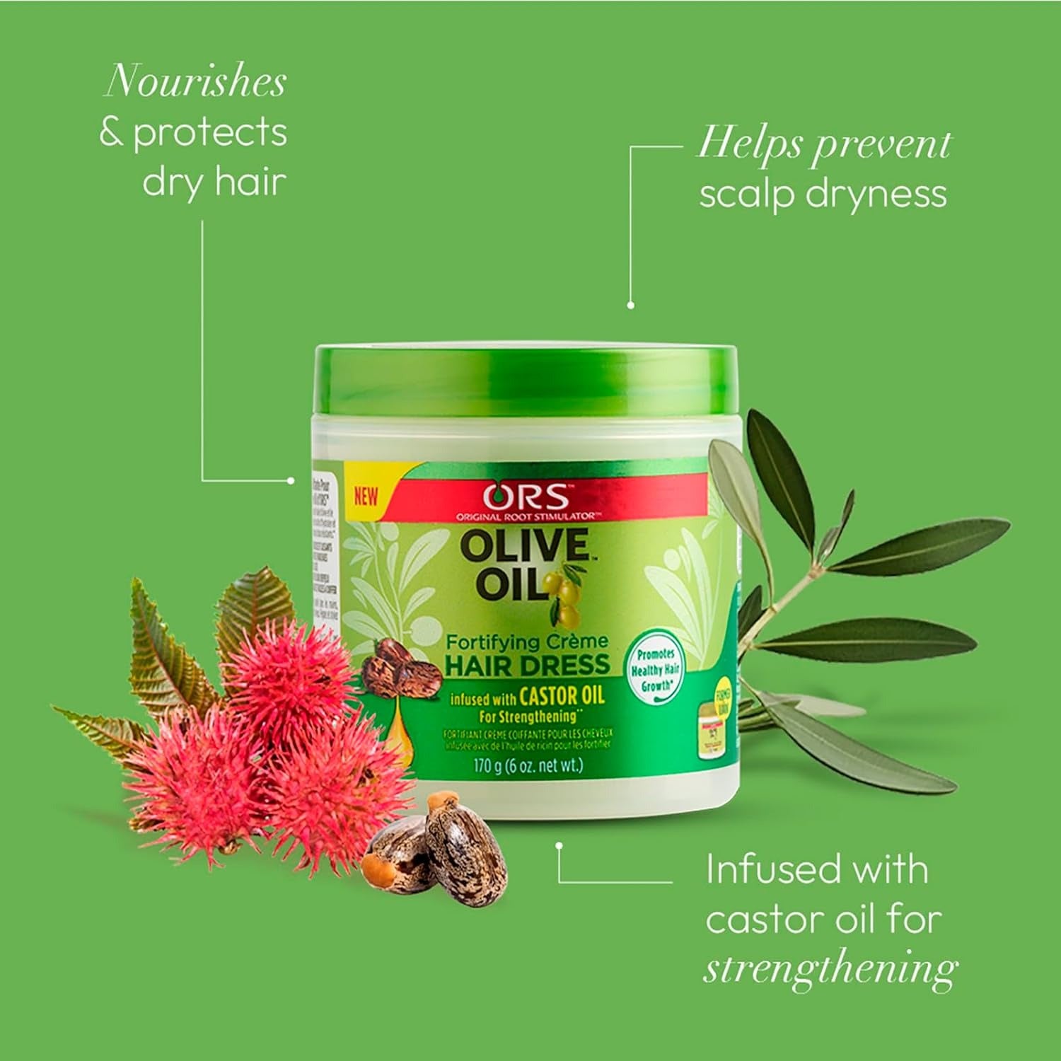 Olive Oil Fortifying Hair Creme Infused With Castor Oil