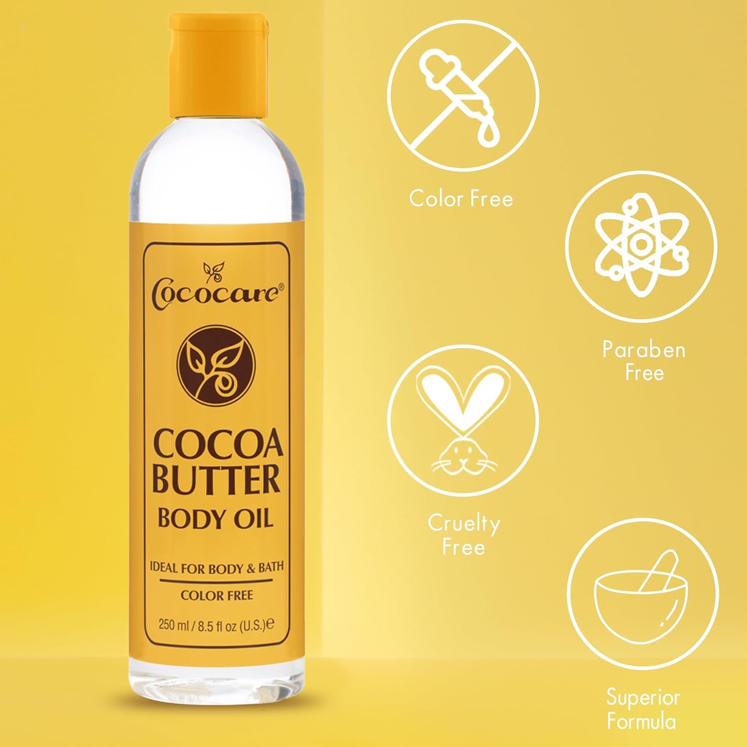 Cocoa Butter Body Oil Ideal For Body & Bath Color Free