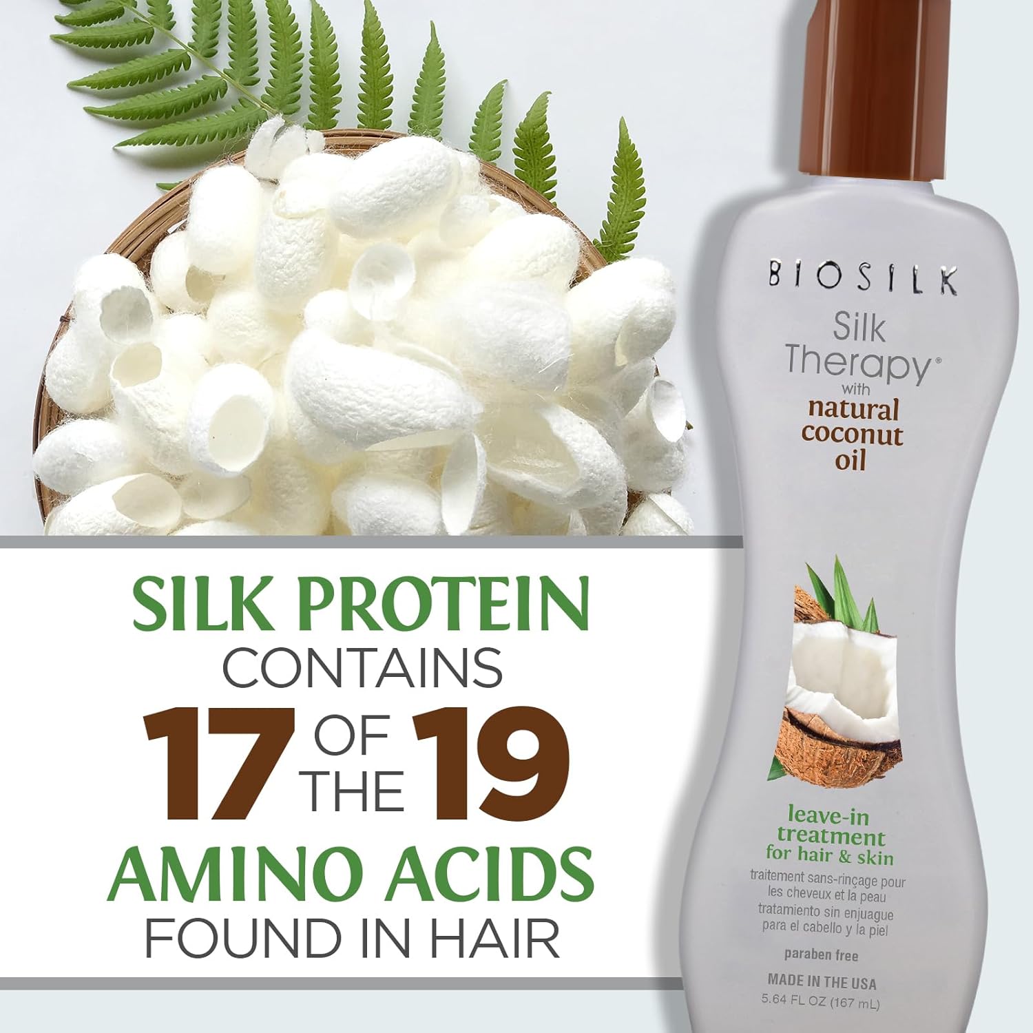 Silk Therapy With Natural Coconut Oil Leave In Treatment For Hair & Skin