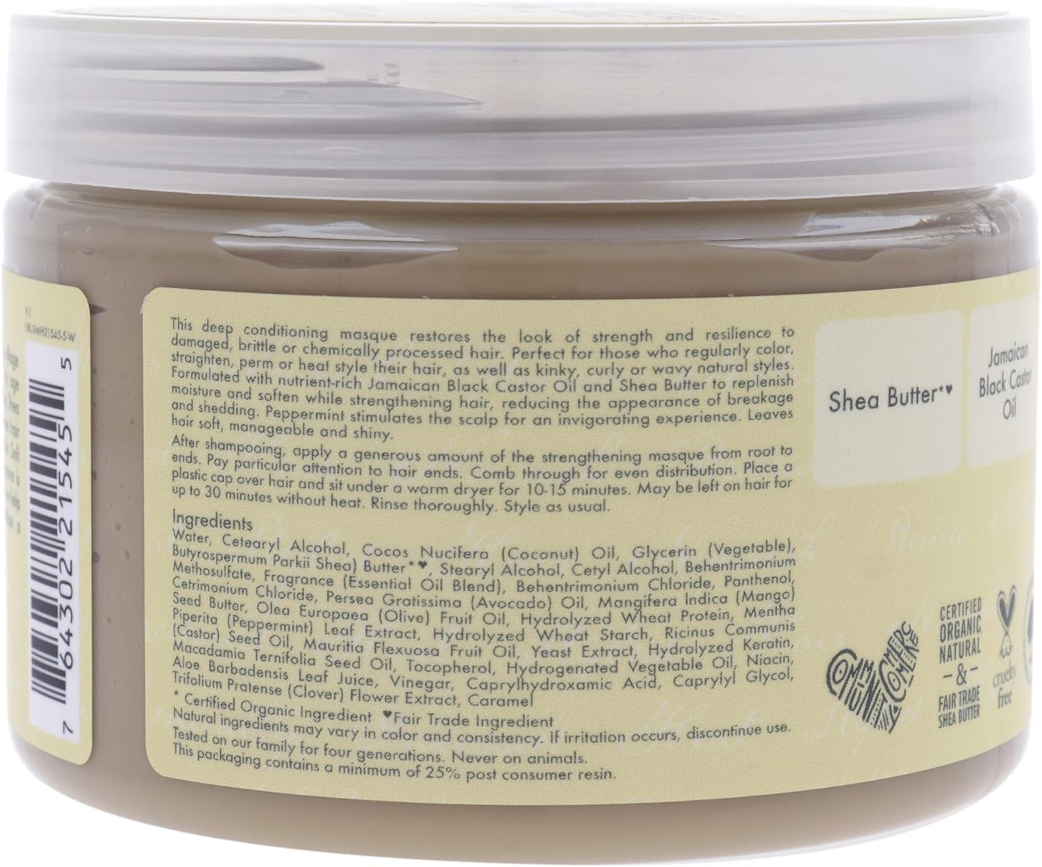 Jamaican Black Castor Oil Strengthen & Restore Treatment Masque