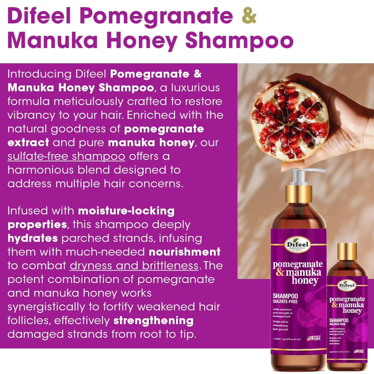 Pomegranate & Manuka Honey Shampoo Sulfate-Free