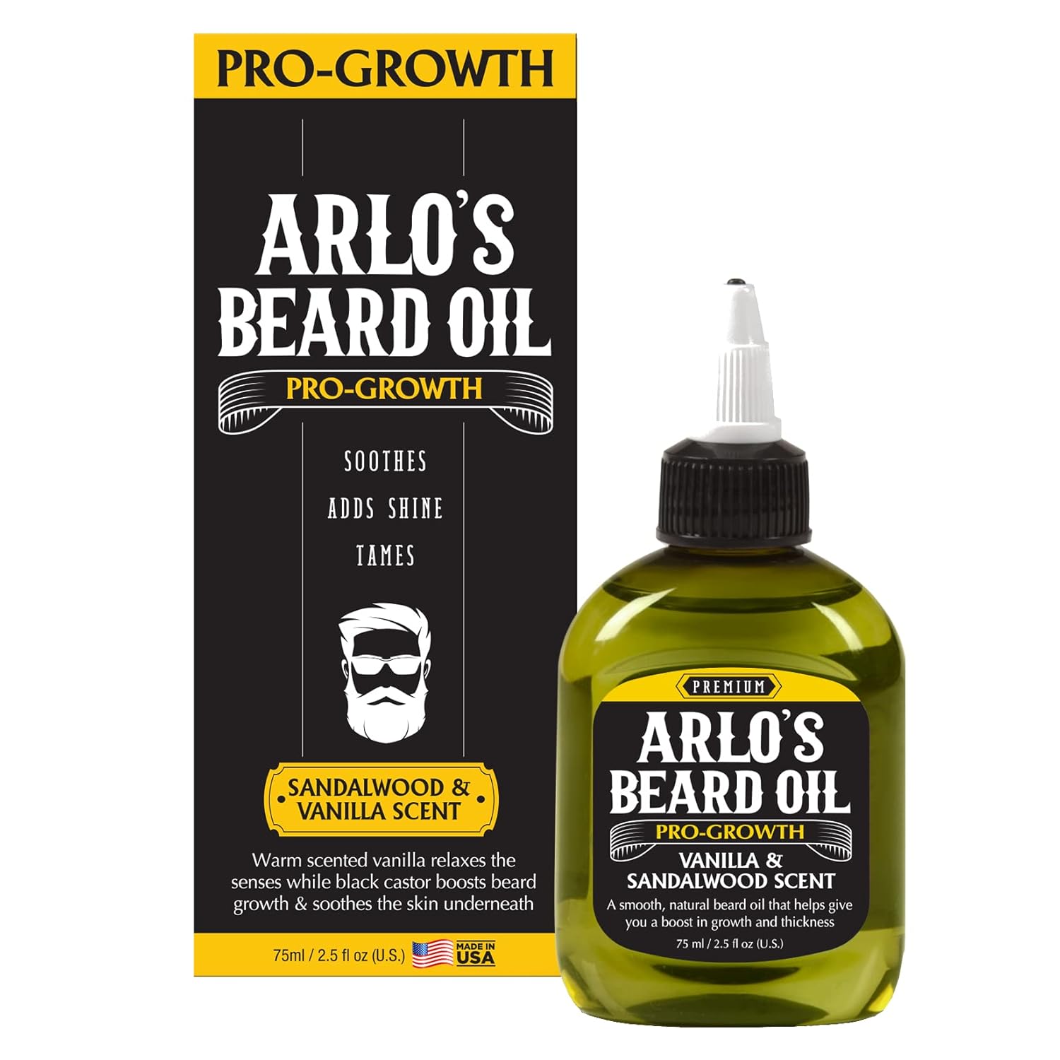 Beard Oil Pro Growth Sandalwood & Leather Scent