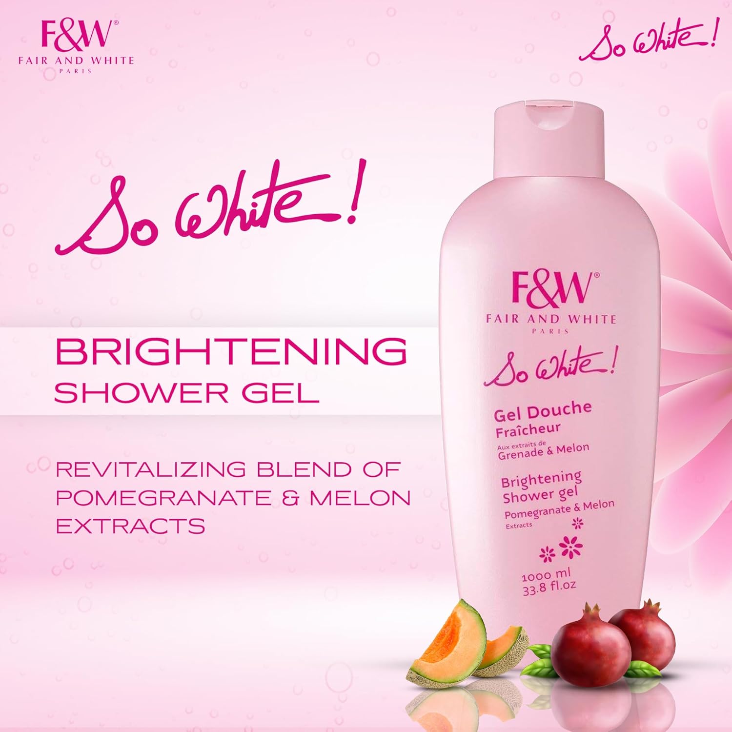 So White Brightening Shower Gel Pomegranate & Melon Extracts