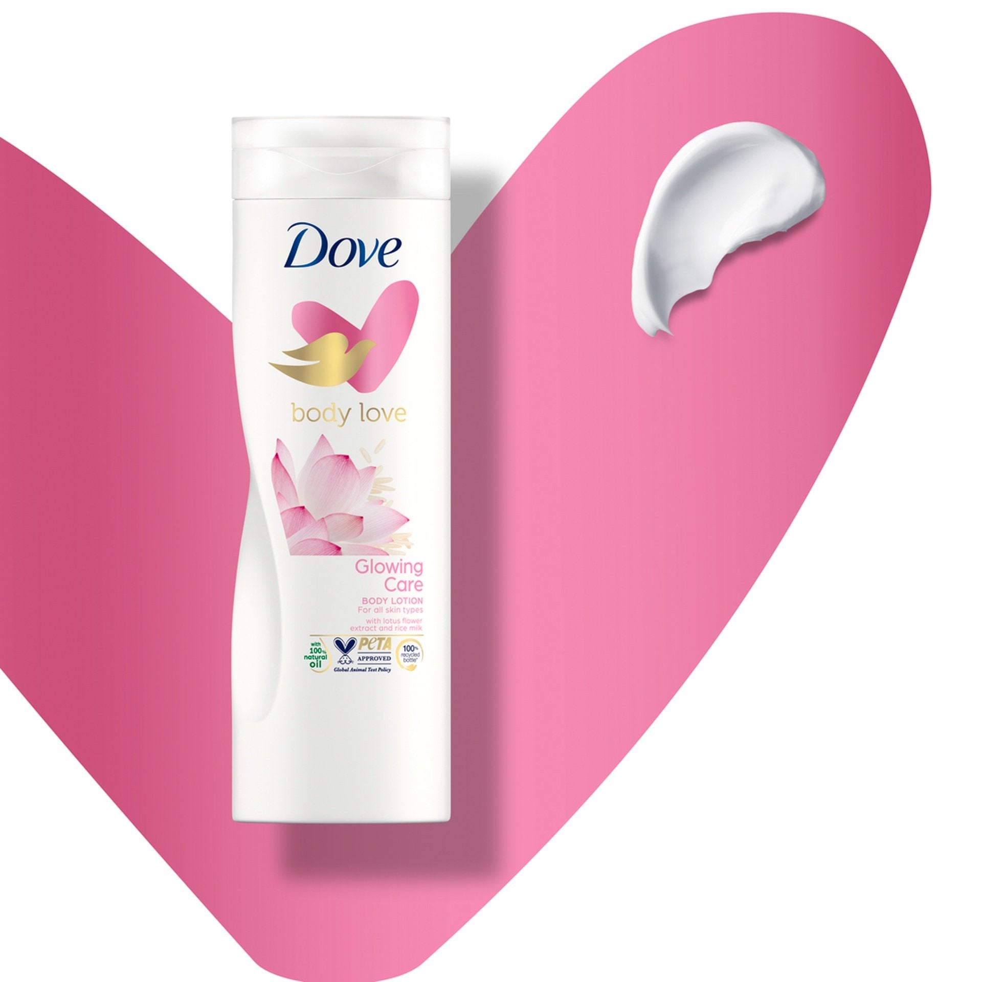 Body Love Glowing Care Body Lotion For All Skin Types With Lotus Flower Extract And Rice Milk