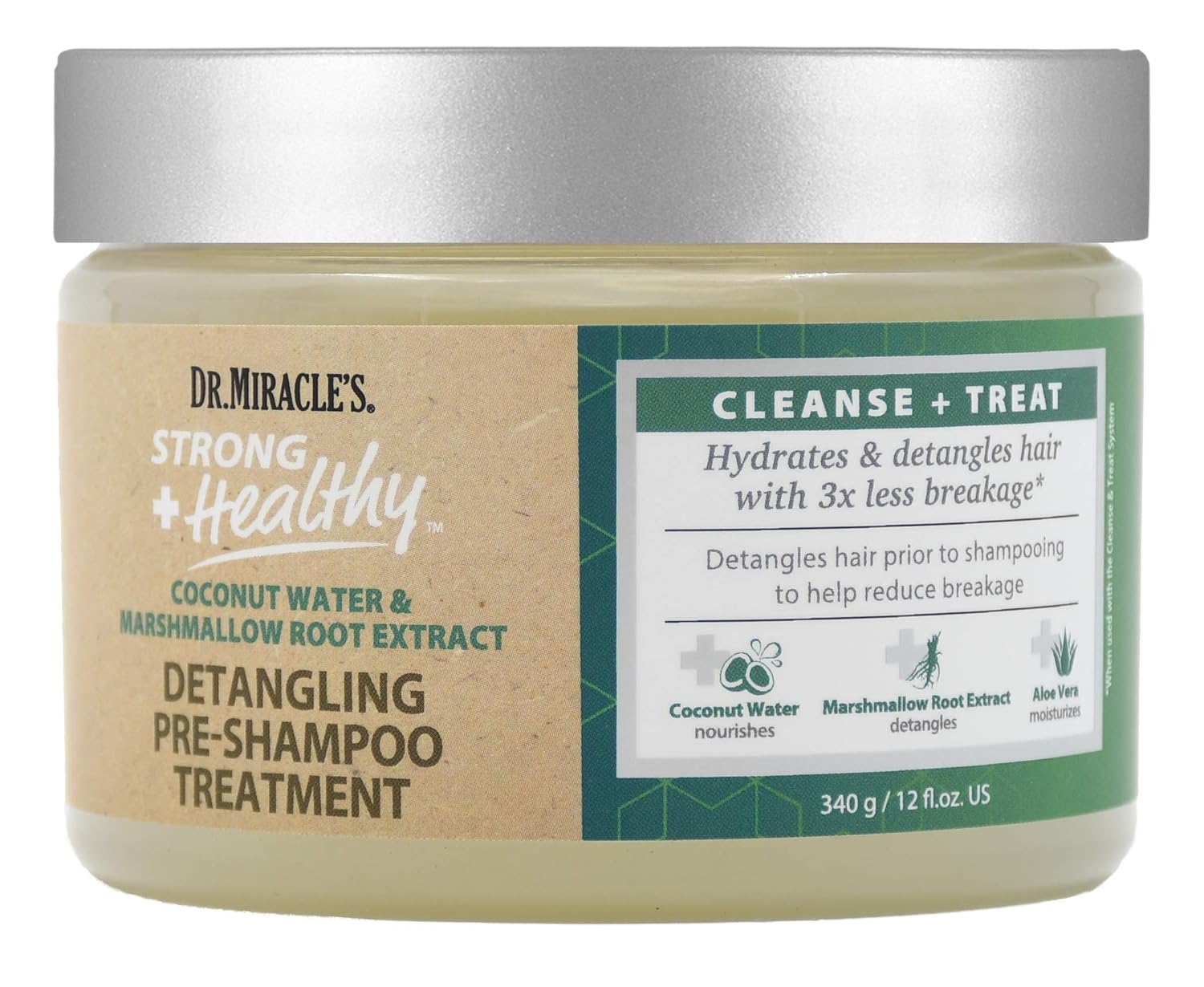 Strong & Healthy Coconut Water & Marshmallow Root Extract Detangling Pre Shampoo Treatment