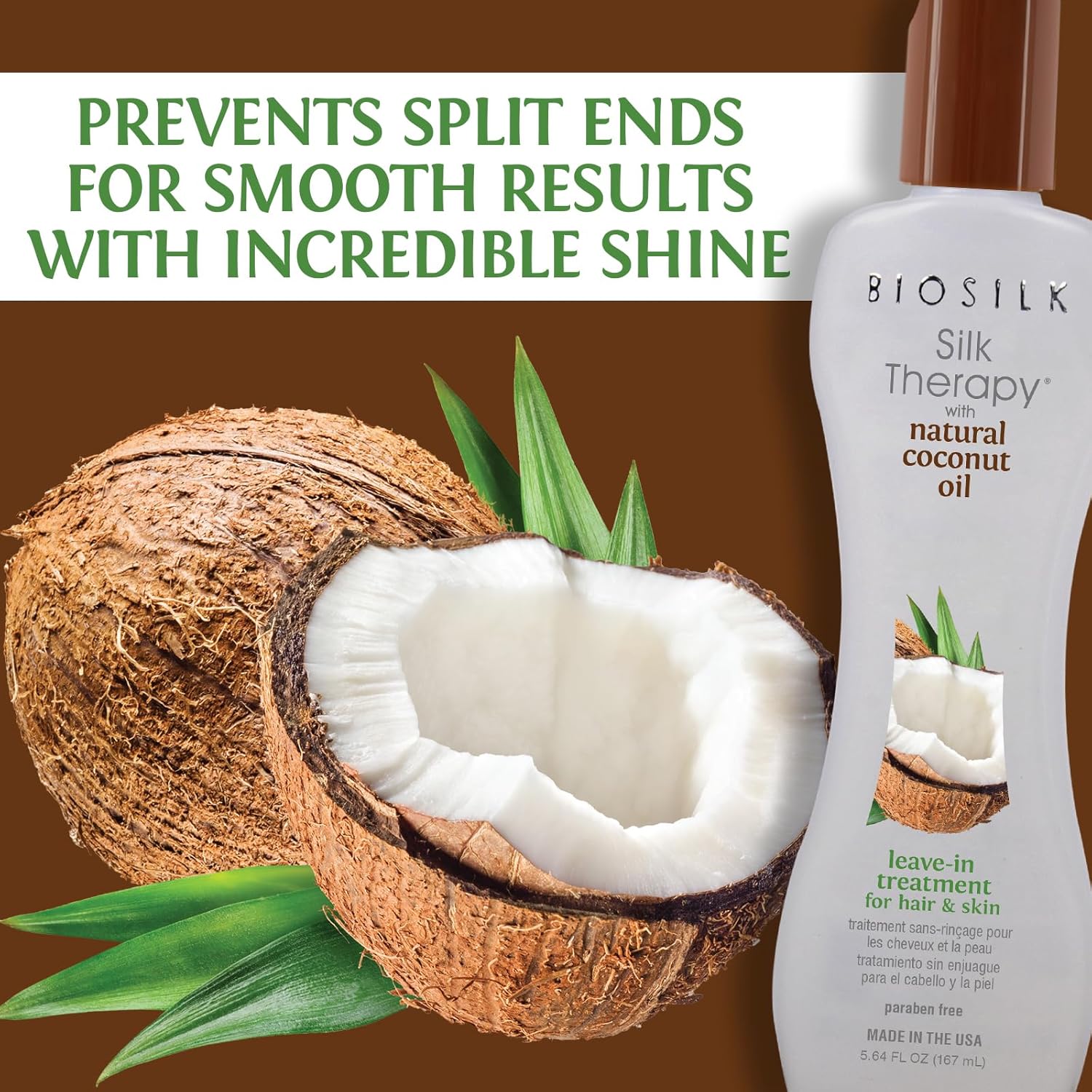 Silk Therapy With Natural Coconut Oil Leave In Treatment For Hair & Skin