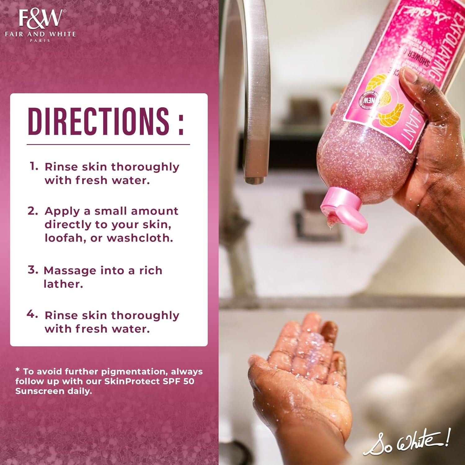 So White Exfoliating Shower Gel Tonic Scrub