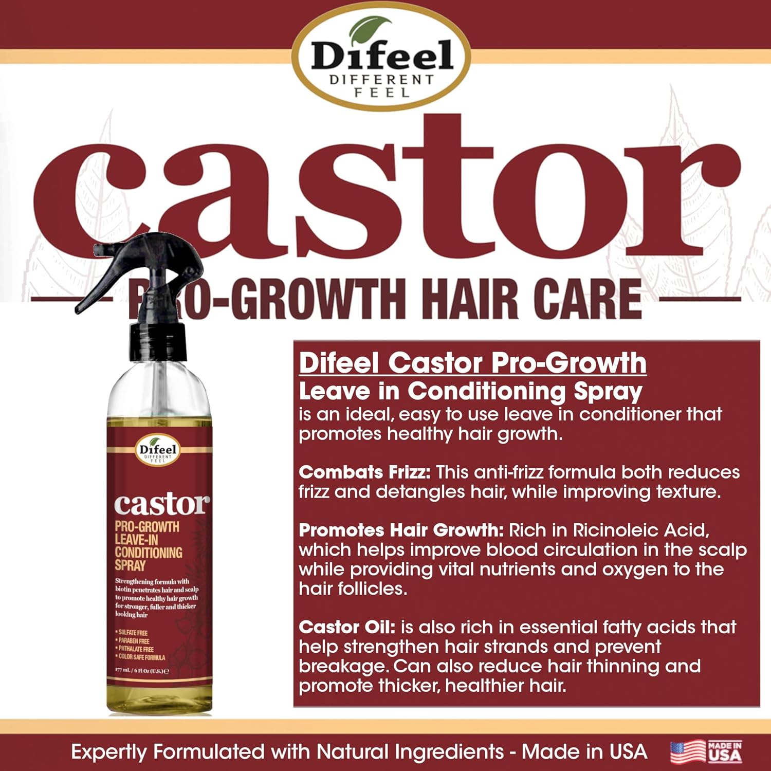 Castor Pro Growth Leave In Conditioning Spray