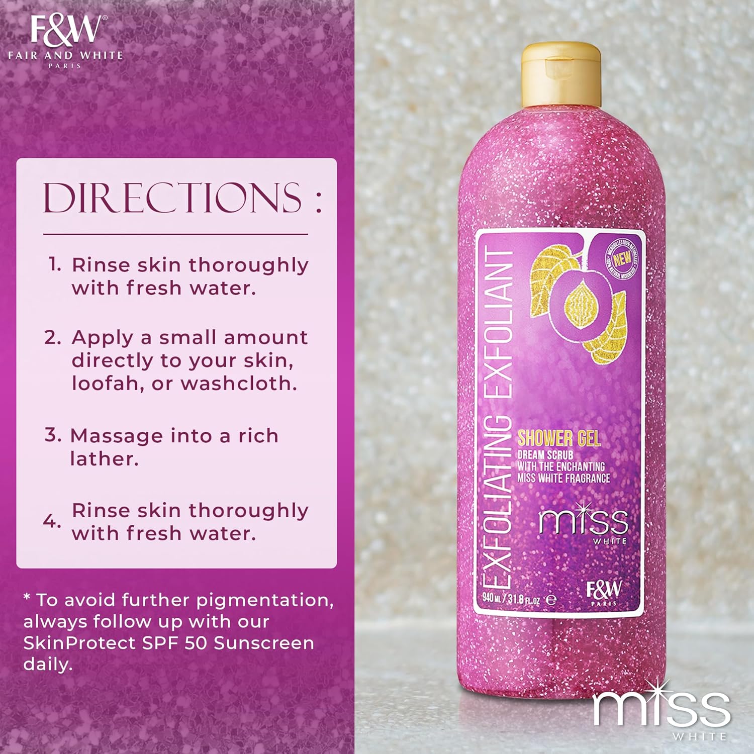 Miss White Exfoliating Shower Gel