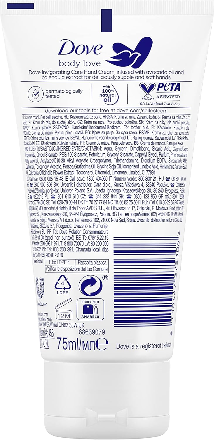 Invigorating Care With Avocado Oil And Calendula Extract Hand Cream