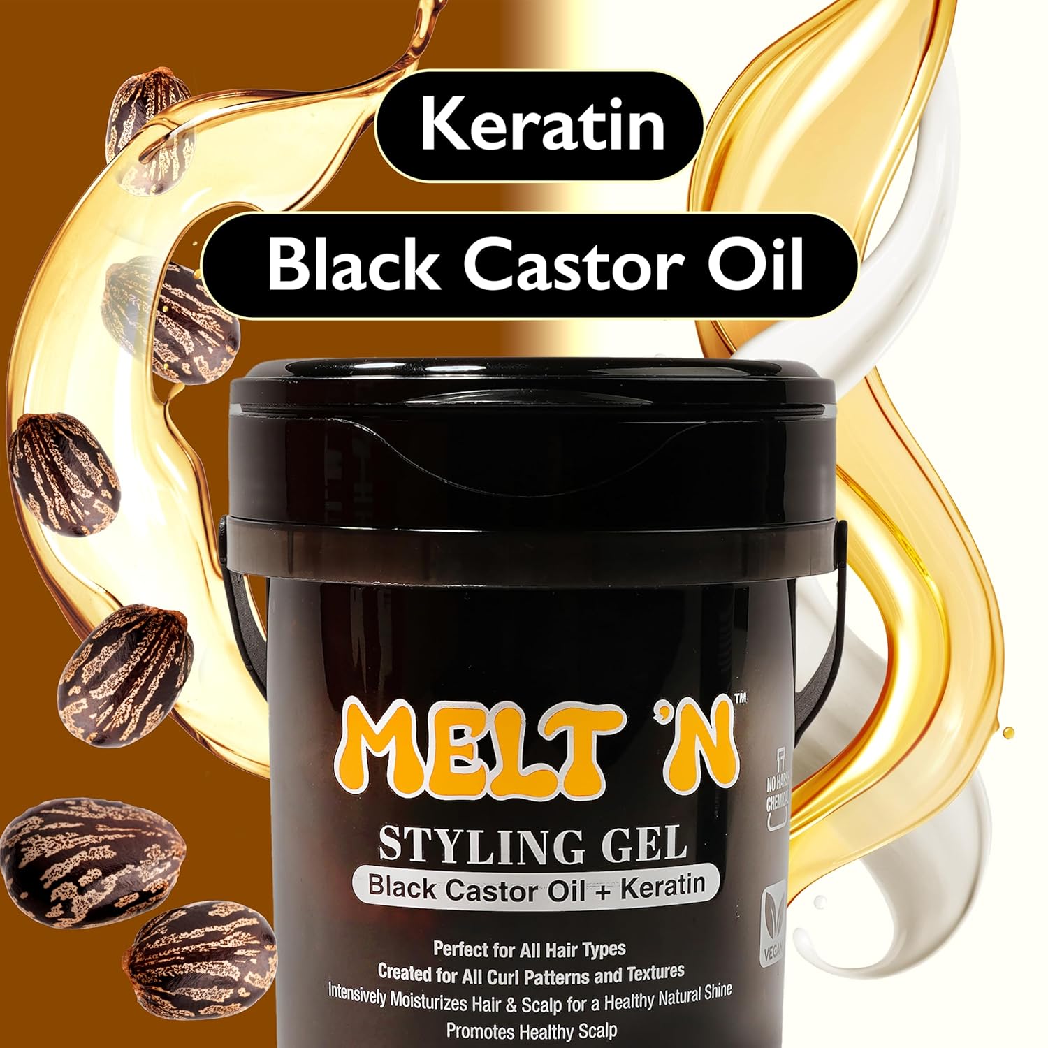 Melt'N Styling Gel Black Castor Oil & Keratin