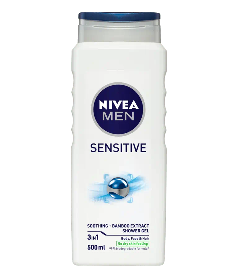 Men Sensitive 3 In 1 Soothing + Bamboo Extract Shower Gel Body,Face & Hair