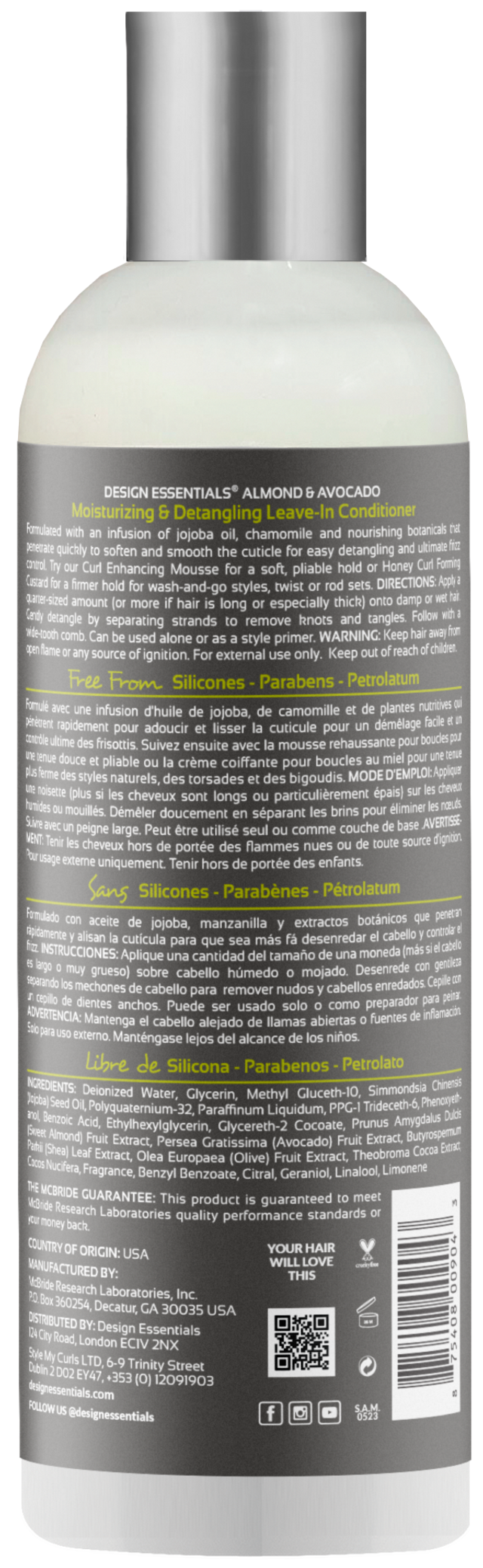 Almond & Avocado Moisturizing & Detangling Leave In Conditioner