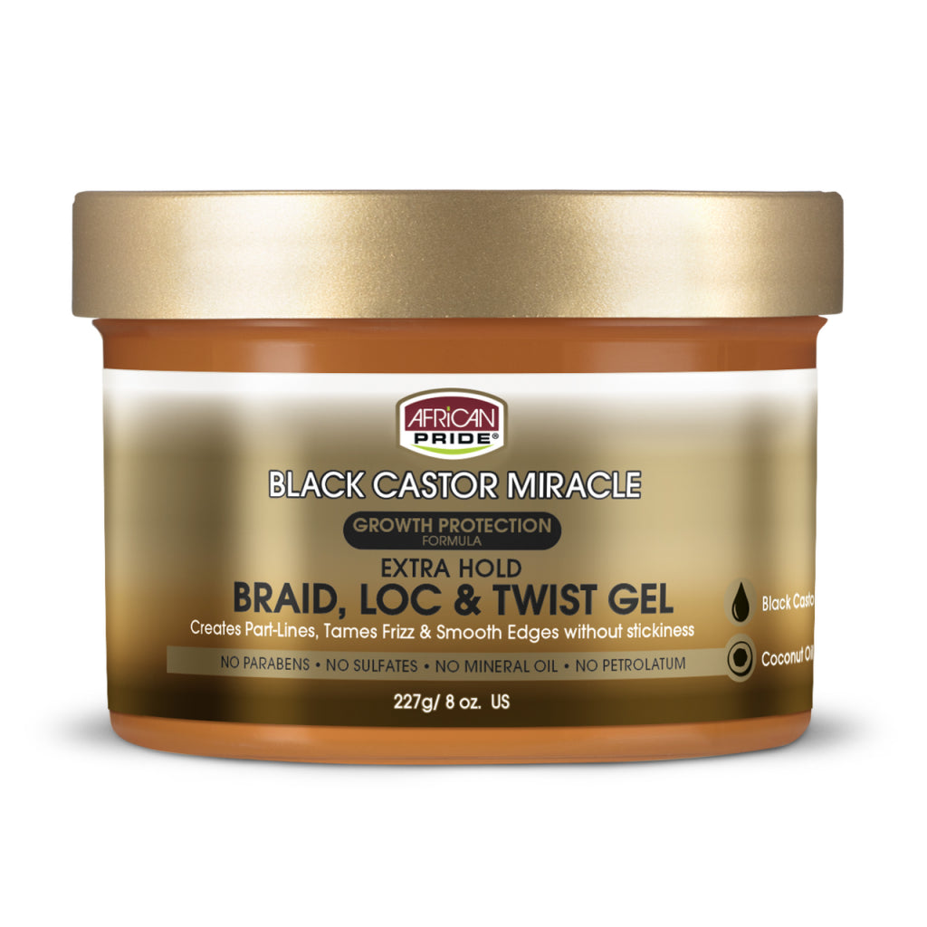 Black Castor Miracle Braid, Loc & Twist Gel