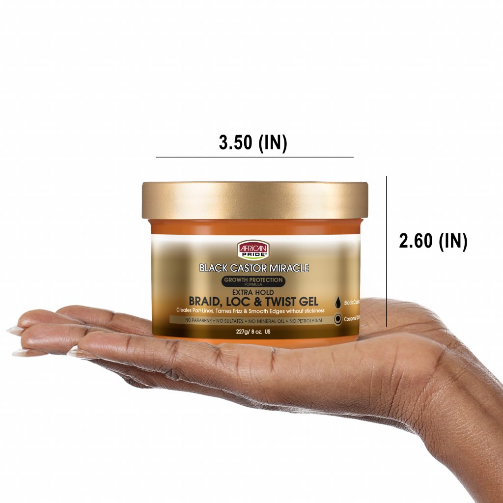 Black Castor Miracle Braid, Loc & Twist Gel