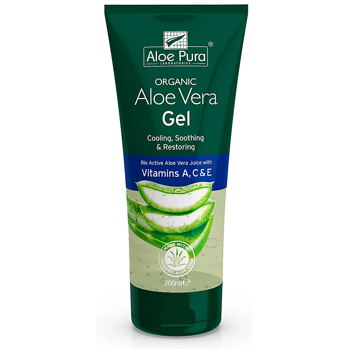 Organic Aloe Vera Gel With Aloe Vera Juice And Vitamis A, C & E