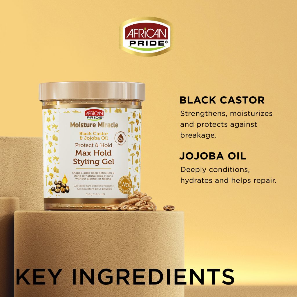 Moisture Miracle Black Castor & Jojoba Oil Protect & Hold Max Hold Styling Gel