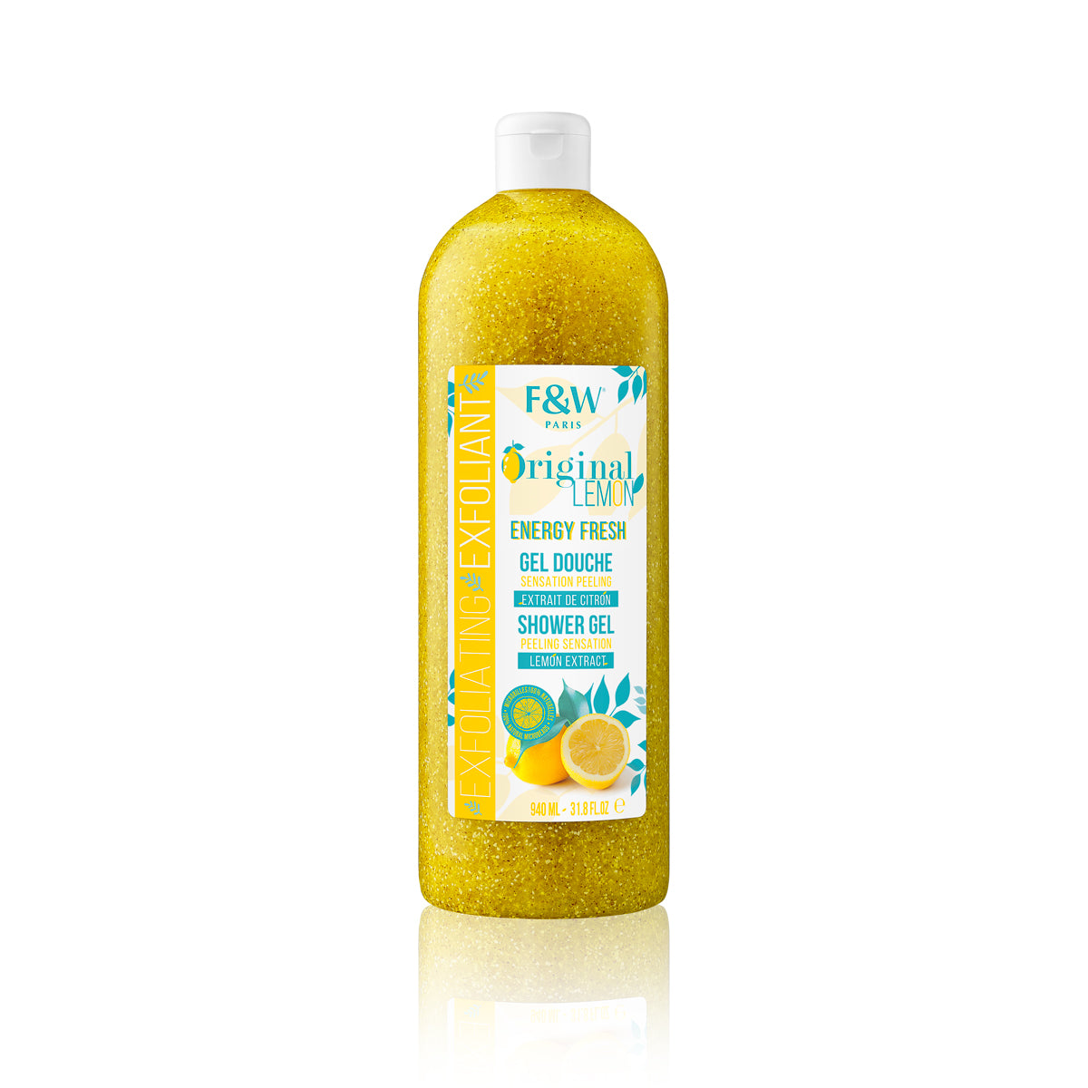 Fair & White Paris Original Lemon Energy Fresh Exfoliating Shower Gel Peeling Sensation Scrub Lemon Extract