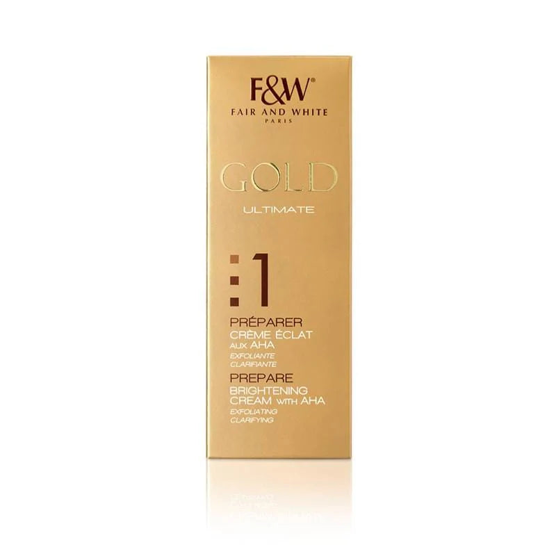 Gold Unltimate 1 Prepare Brightening Cream With Aha Exfliating Clarifying