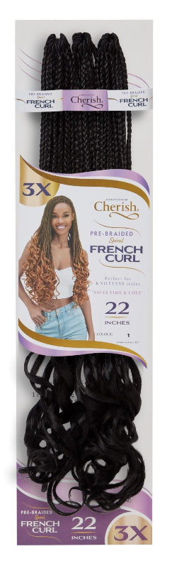 3 X Pre Braided Spiral French Curl 22"