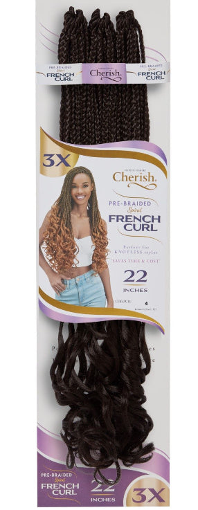 3 X Pre Braided Spiral French Curl 22"