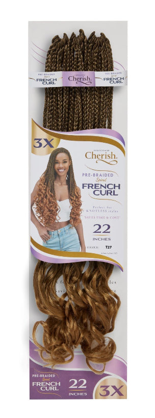 3 X Pre Braided Spiral French Curl 22"