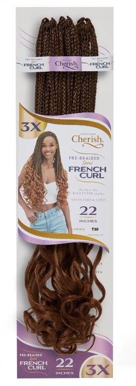 3 X Pre Braided Spiral French Curl 22"