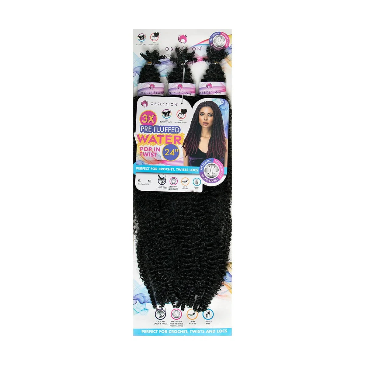 3 X Pre Fluffed Water Poppin Twist 24"