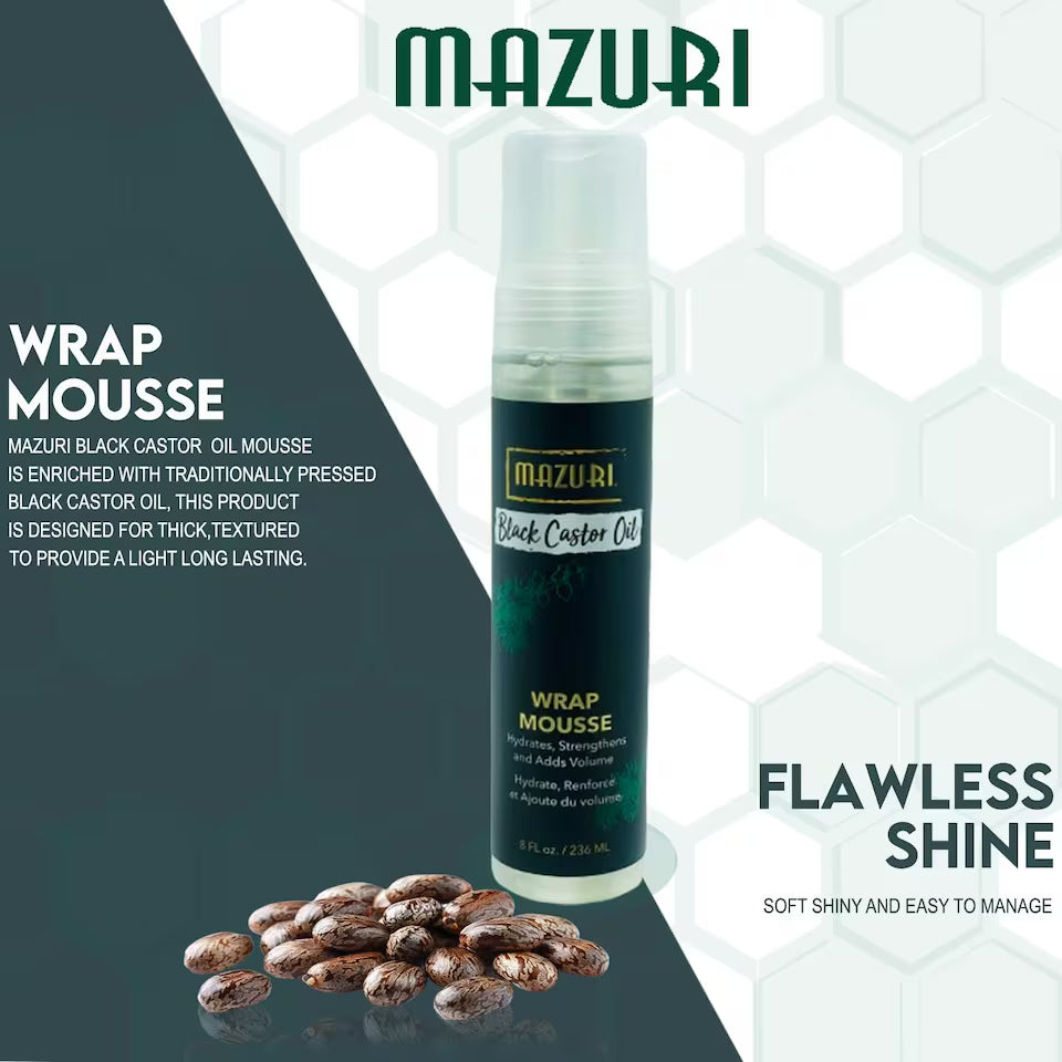 Black Castor Oil Wrap Mousse