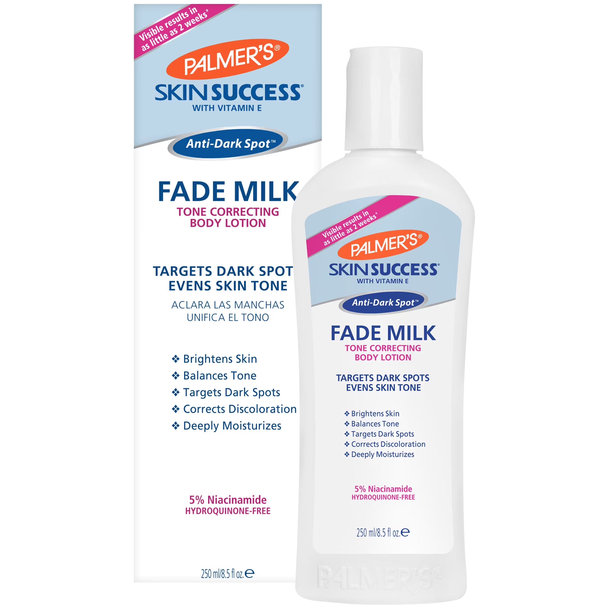 Skin Sucess With Vitamin E Anti Dark Sport FadAe Milk Tone Correcting Body Lotion